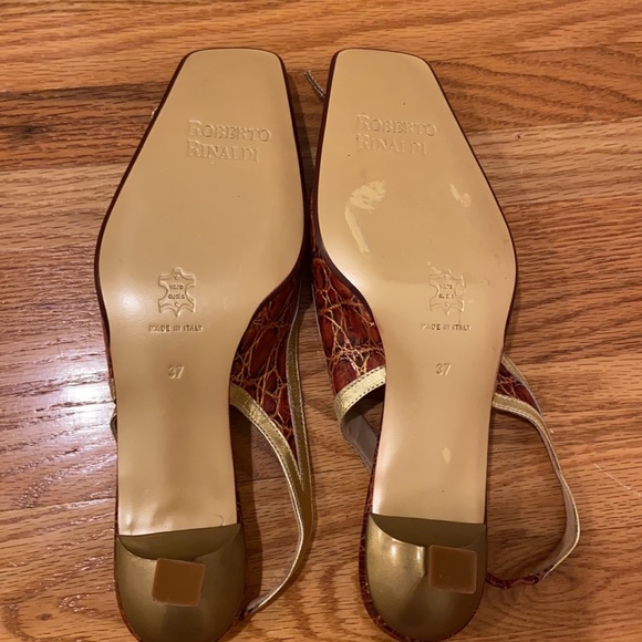 Roberto Rinaldi Leather Slingback Kitten Heels - Picture 10 of 14